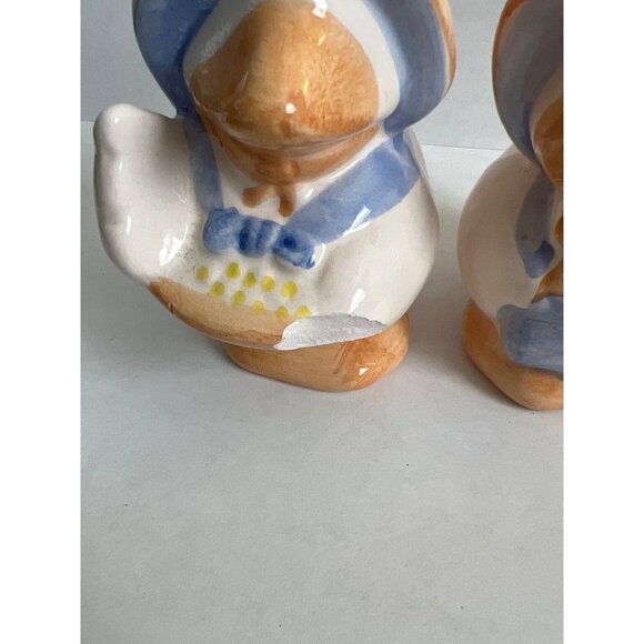 Vintage Hand-Painted Ceramic Farmer Duck Salt & Pepper Shakers Set E2 - Picture 4 of 4